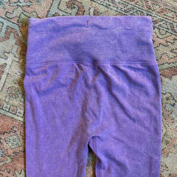 NOWT free People Movement Ribbed High Waisted Draw String Leggings Purple - xs - Picture 9 of 13